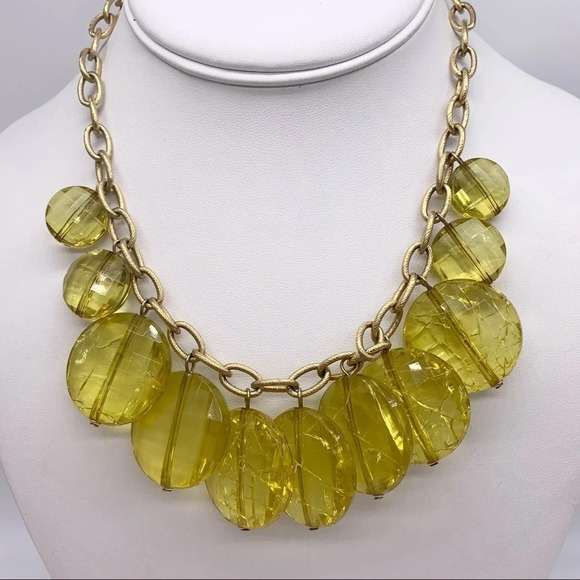 Kate Spade Lemon Crackle Disc Necklace - Picture 1 of 3